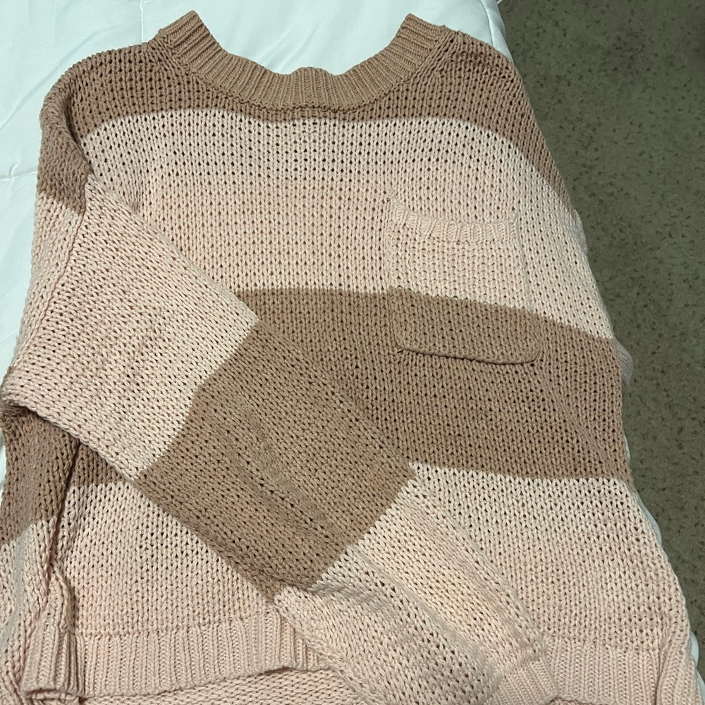 American Eagle stripped sweater, worn once, perfect condition, super cute/trendy